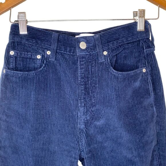 Aritzia Denim Forum The Arlo High Rise Straight Leg Blue Corduroy Pants - Picture 6 of 14
